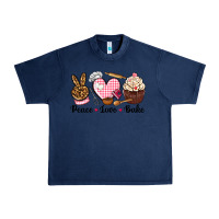 Navy peace love bake Urban Heavy Tee - NancyCooperArtShop