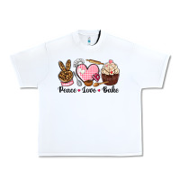 White peace love bake Urban Heavy Tee - NancyCooperArtShop