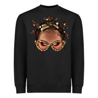 Black Afro Bantu Knots Hairstyles Messy Bun With Clasp Bbs  2 Heavyweight Sweatshirt - BundleAndBundleShop