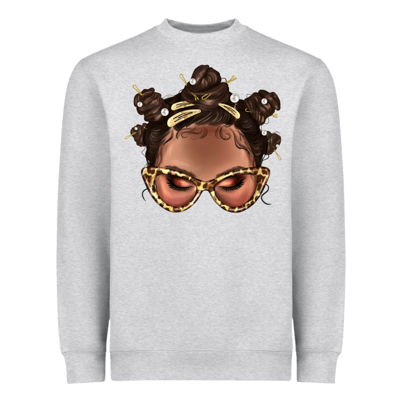Afro Bantu Knots Hairstyles Messy Bun With Clasp Bbs  2 Heavyweight Sweatshirt by BundleAndBundleShop | Teevron