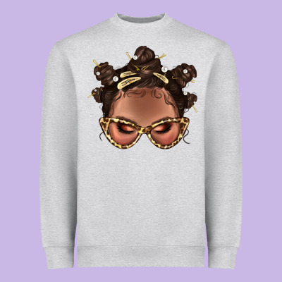 Afro Bantu Knots Hairstyles Messy Bun With Clasp Bbs  2 Heavyweight Sweatshirt Designed By Bundleandbundleshop