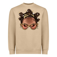 Mushroom Afro Bantu Knots Hairstyles Messy Bun With Clasp Bbs  2 Heavyweight Sweatshirt - BundleAndBundleShop