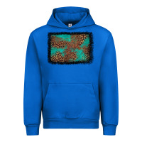 Cobalt western leopard turquoise glitter tooled leather Urban Hoodie - FaDigitalArtStudio