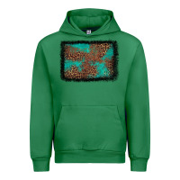 Emerald western leopard turquoise glitter tooled leather Urban Hoodie - FaDigitalArtStudio