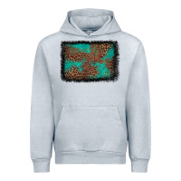 Heather Grey western leopard turquoise glitter tooled leather Urban Hoodie - FaDigitalArtStudio