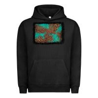 Pigment Black western leopard turquoise glitter tooled leather Urban Hoodie - FaDigitalArtStudio