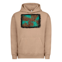 Western Leopard Turquoise Glitter Tooled Leather Urban Hoodie | Teevron