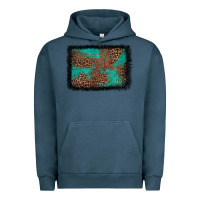 Pigment Midnight Navy western leopard turquoise glitter tooled leather Urban Hoodie - FaDigitalArtStudio