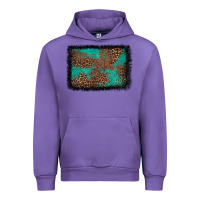 Tulip western leopard turquoise glitter tooled leather Urban Hoodie - FaDigitalArtStudio