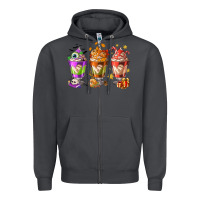 Smoke Hallothanksmas coffee cups Zipper Hoodie - NancyCooperArtShop
