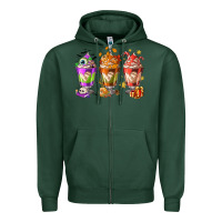 Sports Green Hallothanksmas coffee cups Zipper Hoodie - NancyCooperArtShop