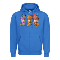 True Royal Hallothanksmas coffee cups Zipper Hoodie - NancyCooperArtShop