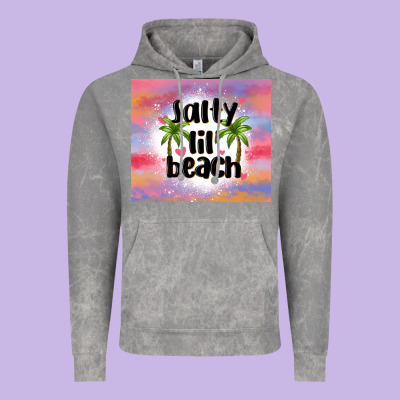 Salty Lil' Beach Vintage Hoodie Designed By Maliassmallbusiness