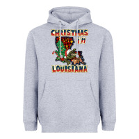 Heather Grey christmas in louisiana Heavyweight Hoodie - CowGirlArtShop