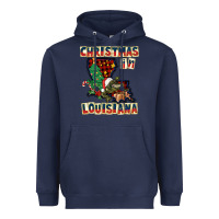 Navy christmas in louisiana Heavyweight Hoodie - CowGirlArtShop