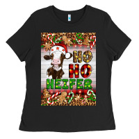 Black Christmas Ho Ho Ho Heifer Ladies Tee - Artiststas
