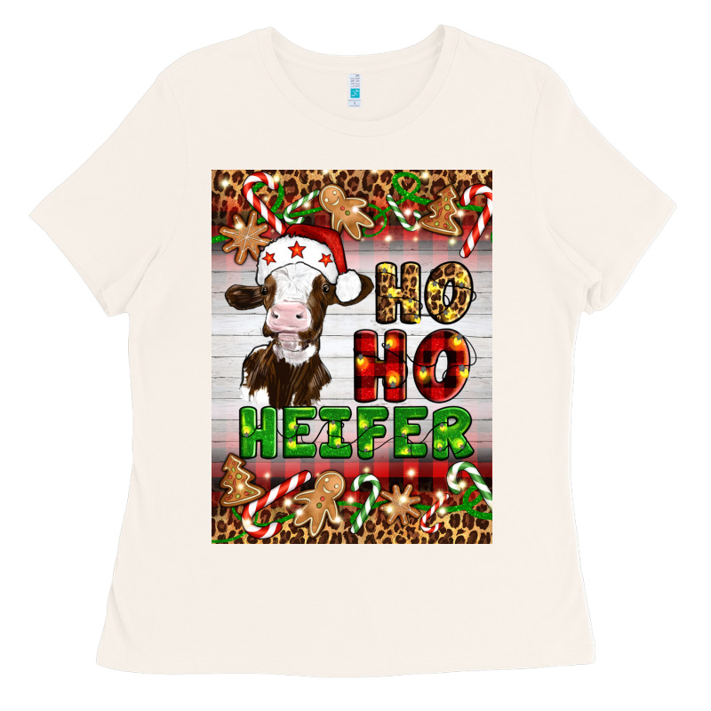 Christmas Ho Ho Ho Heifer Ladies Tee by Artiststas | Teevron