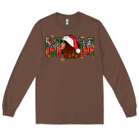 Chestnut Western Mom With Woman In Santa Hat Long Sleeve Tee - BundleAndBundleShop