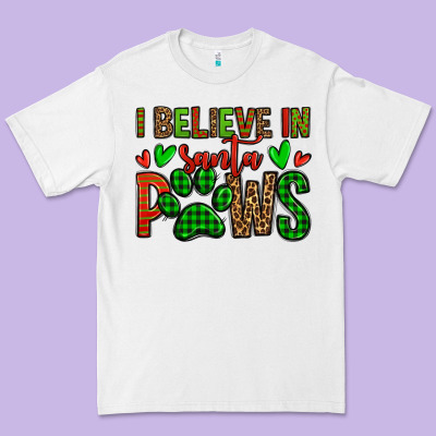 I Believe In Santa Paws Christmas Premium Tee Designed By Jasminsmagicworld