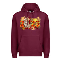 Burgundy chinese new year 2023 rabbit year Premium Hoodie - CowGirlArtShop