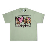 Oil Green love like jesus Urban Heavy Tee - MaliasSmallBusiness