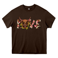 Chocolate Brown highland cow love Heavy Core Tee - JahusDesignShop
