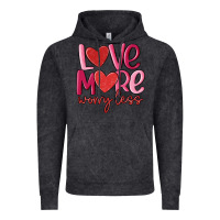 Vintage Black love more worry less Vintage Hoodie - MaliasSmallBusiness