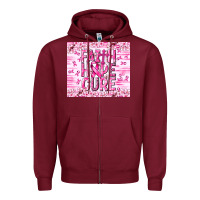 Burgundy Faith hope cure Cancer Zipper Hoodie - NancyCooperArtShop