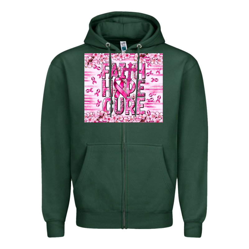 Faith Hope Cure Cancer Zipper Hoodie by NancyCooperArtShop | Teevron