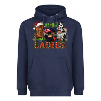 Navy all the jingle ladies Heavyweight Hoodie - CowGirlArtShop