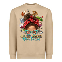 Mushroom Camp Hair Dont Care Messy Bun Bbs Heavyweight Sweatshirt - BundleAndBundleShop