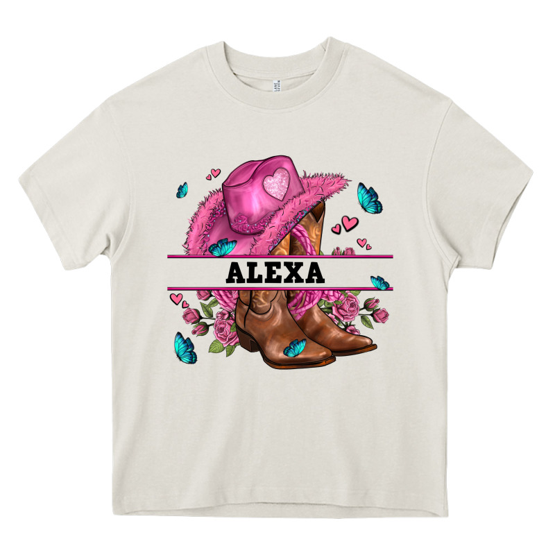 Pink Costom Name Cowgirl Hat And Roses Heavy Core Tee by AdoDesignShop | Teevron