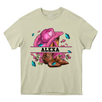 Mossy pink costom name cowgirl hat and roses Heavy Core Tee - AdoDesignShop