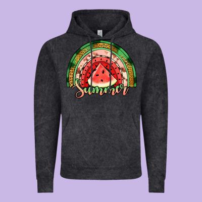 Watermelon Summer Rainbow Vintage Hoodie Designed By Jasminsmagicworld