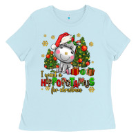 Baby Blue i want a hippopotamus for christmas Ladies Tee - AdoDesignShop