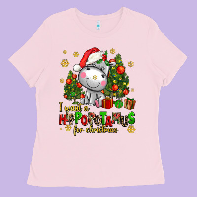 I Want A Hippopotamus For Christmas Ladies Tee Designed By Adodesignshop