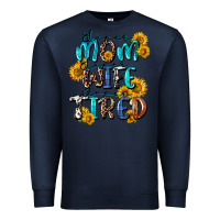 Navy Super mom super wife super tired Premium Sweatshirt - CowGirlArtShop