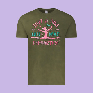Just A Girl Who Loves Gymnastics Vintage Tee Designed By Maliassmallbusiness