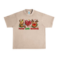 French Oak peace love reindeer christmas Urban Heavy Tee - NancyCooperArtShop