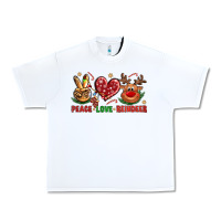 White peace love reindeer christmas Urban Heavy Tee - NancyCooperArtShop