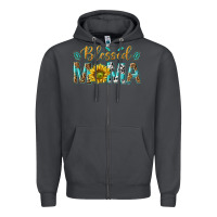 Western Blessed Mama With Leopard And Sunflower Zipper Hoodie | Teevron