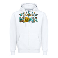 White Western Blessed Mama with Leopard and Sunflower Zipper Hoodie - texasbilliewilder