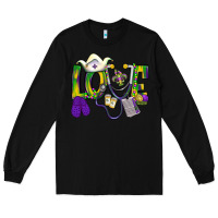 Black Mardi Gras Love Nurse Long Sleeve Tee - BundleAndBundleShop