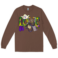 Chestnut Mardi Gras Love Nurse Long Sleeve Tee - BundleAndBundleShop