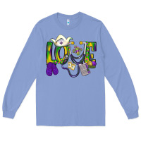 Colony Blue Mardi Gras Love Nurse Long Sleeve Tee - BundleAndBundleShop