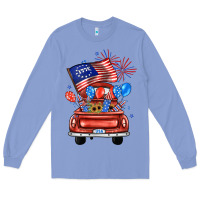 Colony Blue farm truck,america flag Long Sleeve Tee - JahusDesignShop