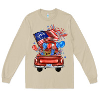 Mushroom farm truck,america flag Long Sleeve Tee - JahusDesignShop
