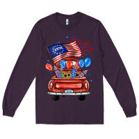 Plum farm truck,america flag Long Sleeve Tee - JahusDesignShop