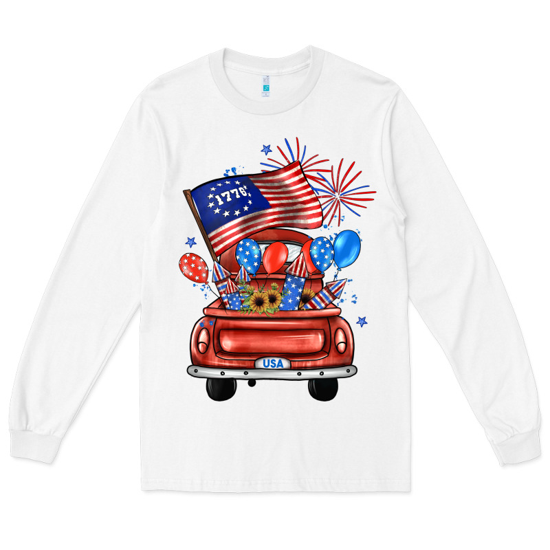 Farm Truck,america Flag Long Sleeve Tee by JahusDesignShop | Teevron