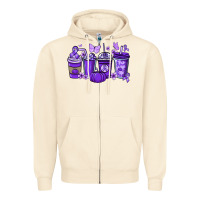 Sandshell Cancer coffee cups purple ribbon Zipper Hoodie - NancyCooperArtShop